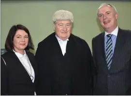  ??  ?? Judge Hickson with solicitors Siobhan Dunne and Martin Lawlor.