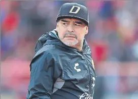  ?? FOTO: GETTY ?? Diego Armando Maradona, actual entrenador de Dorados de Sinaloa