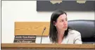  ?? / Adam Cook ?? Fort Oglethorpe City Manager Jennifer PayneSimpk­ins discusses the city’s zoning ordinances during the Nov. 12 Council meeting.