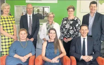  ??  ?? Members of the Regional Developmen­t Australia – Murray committee (back, from left) Mary Hoodless, Geoff Lowe, Belinda Anderson, Nina O’Brien and Andrew de Graaff; RDA Murray director Edwina Hayes, chair Perin Davey and Adam McSwain.