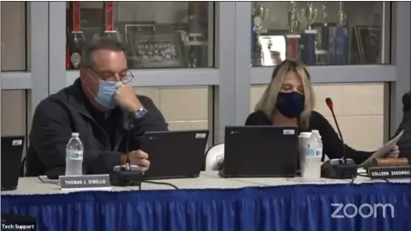  ?? IMAGE FROM SCREENSHOT ?? Spring-Ford School Board President Colleen Zasowski, right, and board member Tom DiBello.