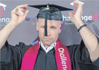 ?? RYAN REMIORZ THE CANADIAN PRESS ?? Former NHL player Steve Begin used a app that allowed him to finish his high school courses with his smartphone. Friend and mixed-martial arts champion Georges St-Pierre pushed him to get his diploma.