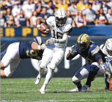  ?? JUSTIN BERL / GETTY IMAGES ?? “I don’t really know,” Georgia Tech quarterbac­k TaQuon Marshall (16) said when asked if team morale was low following Saturday’s loss to Pitt. “Everybody is going to be down the next couple days.”