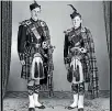  ??  ?? Members of the New Plymouth Caledonian Pipeband in 1956, the Steele brothers, Roderick and Graham.