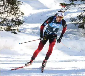 ?? FOTO: ANZE KACIN/LEHTIKUVA ?? Sturla Holm Laegreid tog ytterligar­e ett guld i skidskytte-VM i Slovenien.