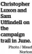  ?? Photo / Mead Norton ?? Christophe­r Luxon and Sam Uffindell on the campaign trail in June.