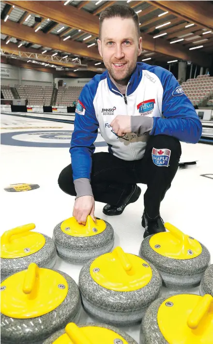  ?? — DARREN MAKOWICHUK/POSTMEDIA NEWS ?? World champion skip Brad Gushue admits he’s on a bit of a ‘pitch count’ when it comes to his recovery from hip and groin injuries that sidelined him for eight months.