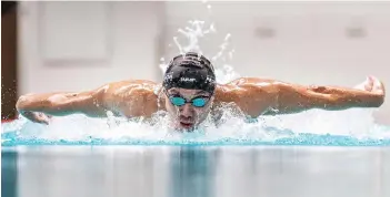  ?? — AFP file photo ?? Myanmar’s Win Htet Oo attends a training session at the Melbourne Aquatic Centre in Melbourne.