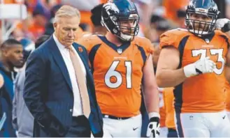  ?? Joe Amon, The Denver Post ?? This season has been a downer for the Broncos and their general manager, John Elway. They enter Sunday’s home game against the New York Jets with a 3-9 record.