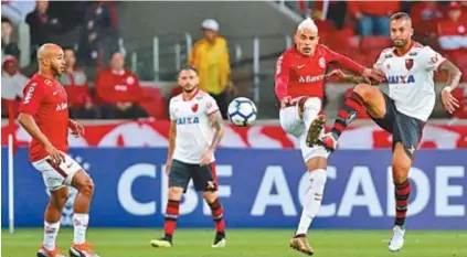  ?? STAFF IMAGES / FLAMENGO ?? Em jogo bem disputado, o Fla não teve forças para reagir e agora vê a luta pelo título ficar mais difícil