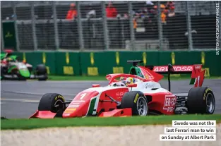  ?? ?? Swede was not the last Ferrari man to win on Sunday at Albert Park