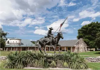  ?? Carol M. Highsmith / Library of Congress ?? “Texas Ranger,” San Antonio artist Don Hunt’s sculpture of a 19th century Ranger on horseback, greets visitors to the Texas Ranger Hall of Fame and Museum in Waco.