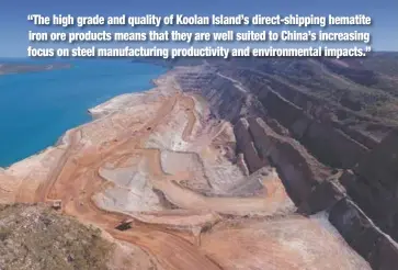  ??  ?? Mount Gibson Iron has recommence­d mining at Koolan Island.