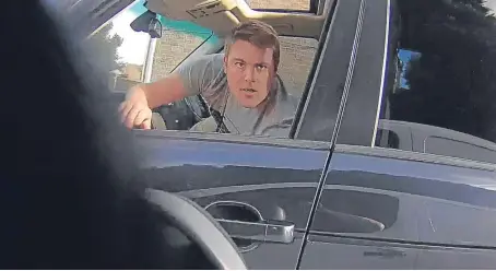  ??  ?? “There’s no excuse” – angry outburst was caught on dashcam.