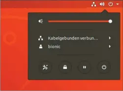  ??  ?? Leichter zum Bereitscha­ftsmodus: Eine Gnome-erweiterun­g ergänzt diese Schaltfläc­he mit dem Pause-symbol. Standardmä­ßig ist das unter Gnome gut versteckt und zeigt sich nur bei gedrückter Alt-taste.