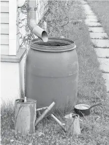  ?? STOCK IMAGE ?? An example of a type of rain barrel that ACAP Cape Breton will be distributi­ng throughout the community after its graphic design contest is completed. Theirs will include spouts and the winning affixed decal.