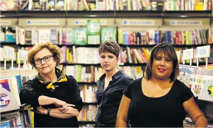  ?? Picture: MOELETSI MABE ?? READ RIGHT: Sunday Times books team Michele Magwood, Jennifer Malec and Jennifer Platt at Exclusive Books in Rosebank