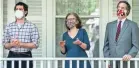  ?? DREW ANGERER/GETTY IMAGES ?? From right, Rep. Jamie Raskin, wife Sarah and son Tommy last May in Takoma Park, Maryland.