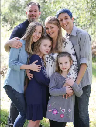  ?? Courtesy photos ?? (Above) The Donegan family, from left: Sean Donegan, Jessica Ortiz, Sarah Donegan, Kathleen Donegan, Emma Donegan, Jacob Ortiz and Amber Donegan. They are supporting one another as their 12-year-old daughter and sister Sarah (left) goes through chemo after being diagnosed with cancer.