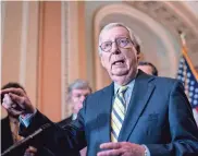  ?? FILE J. SCOTT APPLEWHITE/AP ?? Senate Minority Leader Mitch McConnell said the isolationi­st faction in the GOP “won’t create a problem; we’ll get the job done.”