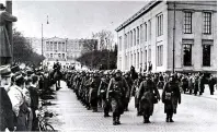  ??  ?? German troops enter Oslo on the first day of the invasion of Norway. they would occupy the country for five years