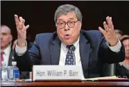  ?? CAROLYN KASTER/AP PHOTO ?? Attorney General nominee William Barr testifies before the Senate Judiciary Committee on Tuesday.