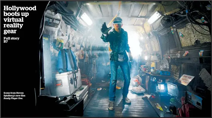  ??  ?? Scene from Steven Spielberg’s new film Ready Player One.