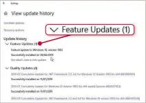  ??  ?? Feature updates occur roughly every six months and add new capabiliti­es or functions to Windows 10