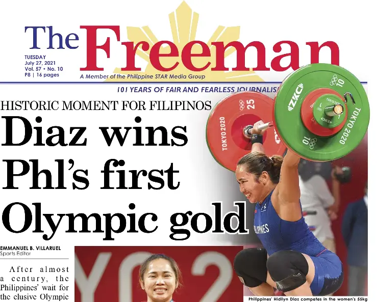 Hidilyn Diaz wins Philippines' first Olympic gold medal with