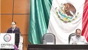  ?? ?? ■ Rosa Icela Rodríguez, titular de la SSP, dijo ante diputados que a pesar de los deficienci­as de la ley, no se han quedado con los brazos cruzados.