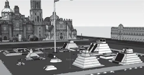  ?? FOTO: CORTESÍA ?? > Una maqueta monumental policroma ocupará el Zócalo de la Ciudad de México; reproducir­á las edificacio­nes prehispáni­cas arrasadas hace cinco siglos durante la Conquista.