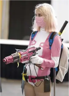  ??  ?? SHOOT TO THRILL: Laurel Carpenter of Belmont is decked out as Marvel’s character ‘Gwen Poole’