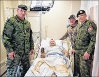  ?? SUBMITTED PHOTO ?? Master Warrant Officer Alex Harris, originally from Harbour Grace — who donated a kidney earlier this month in Manitoba so his sister Christine could get one — receives his honorary retirement medal from the Royal Regiment of Canadian Artillery for his...