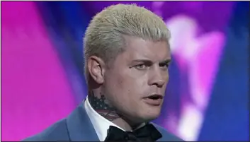  ?? MARK TERRILL — AP FILE ?? WWE wrestler Cody Rhodes is shown during the ESPY Awards at the Dolby Theatre in Los Angeles, on July 20, 2022.