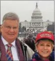  ?? SUBMITTED PHOTO – BARBARA CRESWELL ?? Earl and Jackie Baker at Donald Trump’s presidenti­al inaugurati­on in Washington, D.C. Friday.
