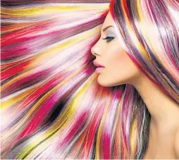  ??  ?? ● You can still achieve colourful statement hair at home