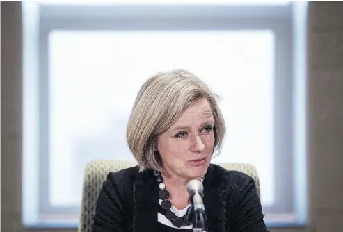  ?? JASON FRANSON / THE CANADIAN PRESS ?? Alberta Premier Rachel Notley says Burnaby’s mayor is “going to showboat all he wants” on Trans Mountain.