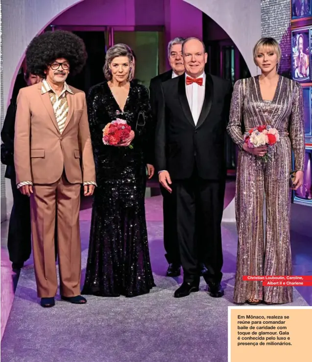  ?? ?? Christian Louboutin, Caroline, Albert II e Charlene