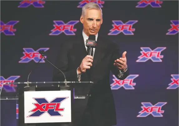  ?? TONY GUTIERREZ/THE ASSOCIATED PRESS FILES ?? XFL commission­er Oliver Luck says the spring football league is returning with deep pockets, quality players and fewer gimmicks.