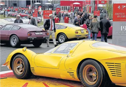  ?? Sunday. PHOTOS BY FERRARI PRESS OFFICE VIA REUTERS ?? Various Ferrari car models are seen during the 70th anniversar­y of the brand in Maranello, Italy, on