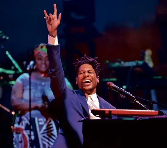  ?? JOSH REYNOLDS FOR THE BOSTON GLOBE ?? Jon Batiste dispatched heart-swelling optimism and dynamic excerpts from “We Are” and “World Music Radio.”