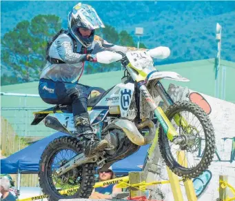  ?? Photo / BikesportN­Z.com ?? Taranaki’s Sam Parker (Husqvarna TE300) in sublime form on the tricky course near Egmont Village on Sunday, March 10.