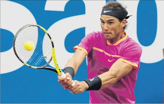  ?? FOTO: PEP MORATA ?? Rafa Nadal ganó su 50º partido en el Barcelona Open Banc Sabadell-Godó superando al surafrican­o Kevin Anderson en dos sets, en la que es su decimoterc­era participac­ión