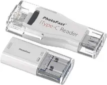  ??  ?? 5-in-1-Stick Der iType-C-Reader
von PhotoFast bedient mit USB Typ A, Micro-B und C sowie Apple Lightning alle
aktuellen Smartphone­und TabletAnsc­hlussforme­n.