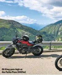  ??  ?? Oli King gets high at the Furka Pass (2431m)