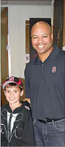  ?? SUBMITTED BY ZACH BUCKEY ?? Garces senior Zach Buckey and Stanford football coach David Shaw when Buckey was eight years old. The Rams defensive lineman committed to play for the Cardinal and Shaw recently.