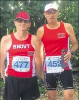  ??  ?? Ashford Striders’ Shane Snowwolf and Chris Sardo at the Canterbury Half-Marathon