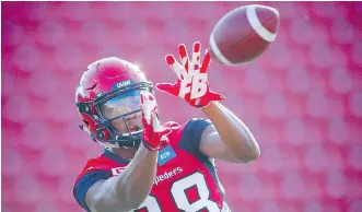  ?? FILES ?? With Bakari Grant out with an injury, Stampeders receiver Kamar Jorden will get a chance to make another big impression during Saturday’s showdown with the Winnipeg Blue Bombers at McMahon Stadium.