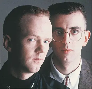  ??  ?? Richard Coles, right, with fellow Communard Jimmy Somerville in 1986. Inset left, Emmerdale actress Gemma Atkinson