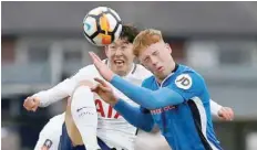  ?? — Reuters ?? Tottenham’s Son Heung-Min in action with Rochdale’s Callum Camps.